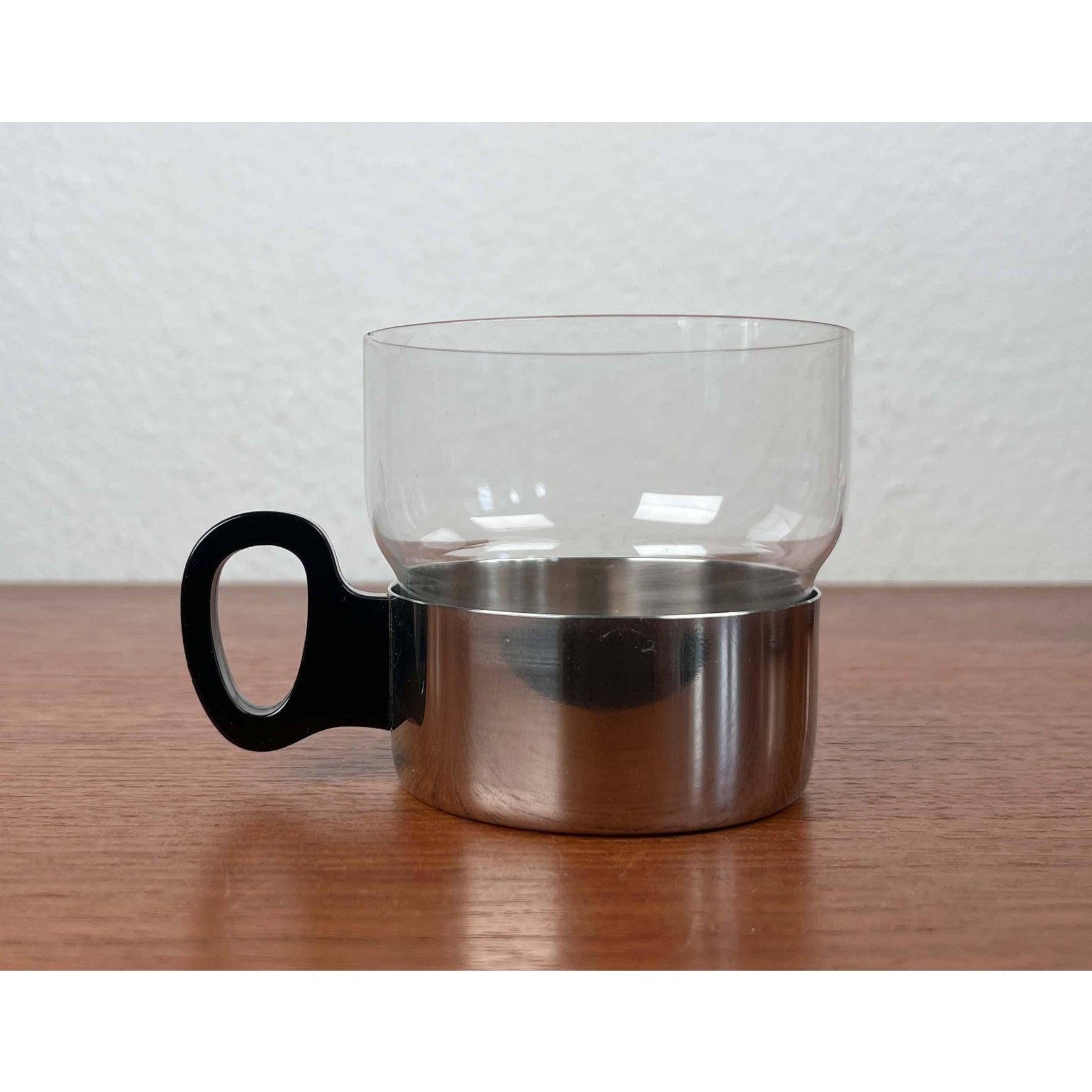 Juego de 7 vasos de té y bandeja alemanes modernos de mediados de siglo de WMF, años 60 en venta 7