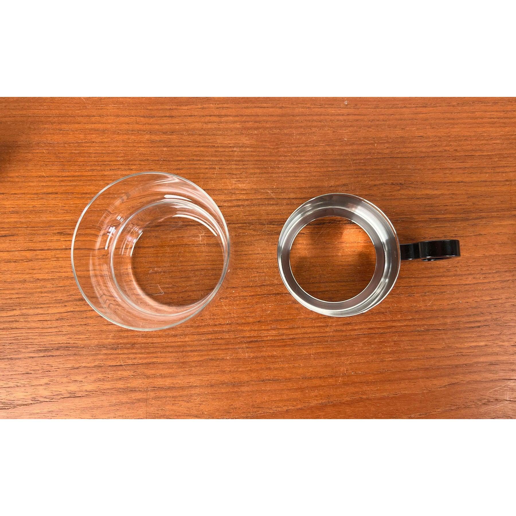 Juego de 7 vasos de té y bandeja alemanes modernos de mediados de siglo de WMF, años 60 en venta 2