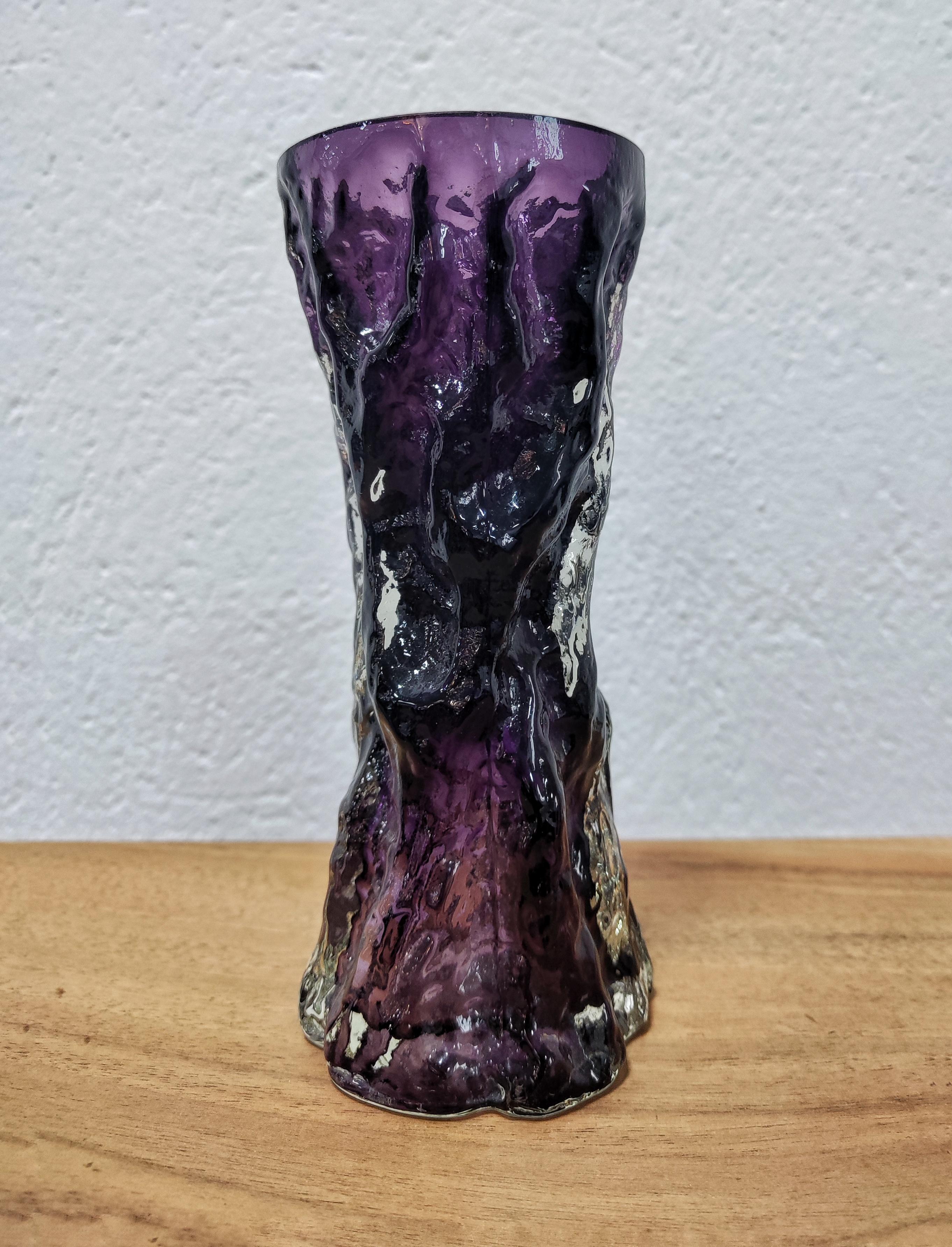 Set of 7 Mid-Century Modern Ingrid Glass Tree Bark Vases, West Germany, 1970s 6