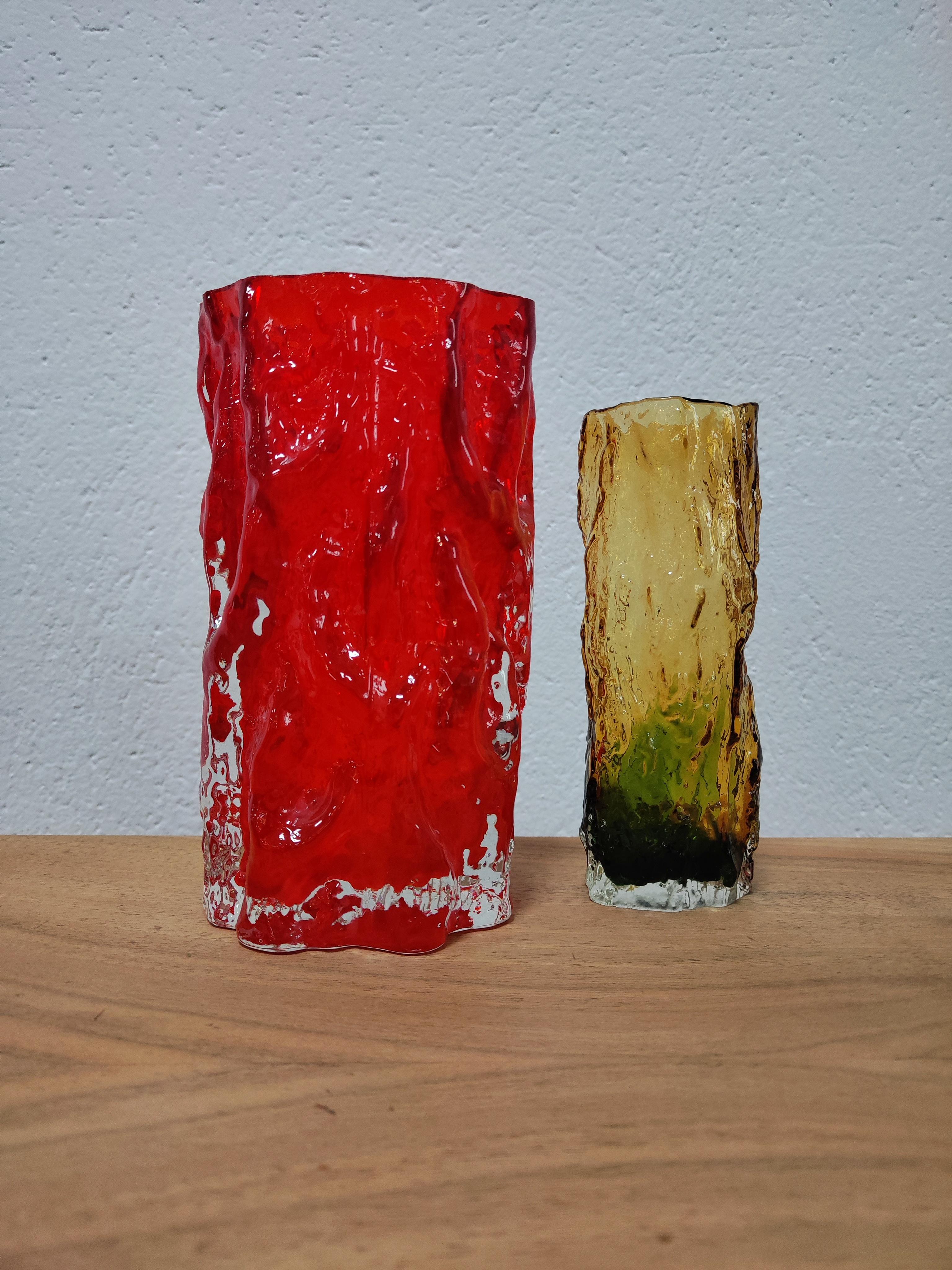 Set of 7 Mid-Century Modern Ingrid Glass Tree Bark Vases, West Germany, 1970s In Good Condition In Beograd, RS