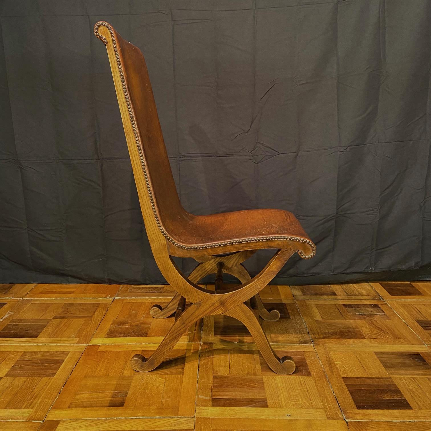 7 Esszimmerstühle aus Leder und Eiche, Mid Century Modern im Angebot 6
