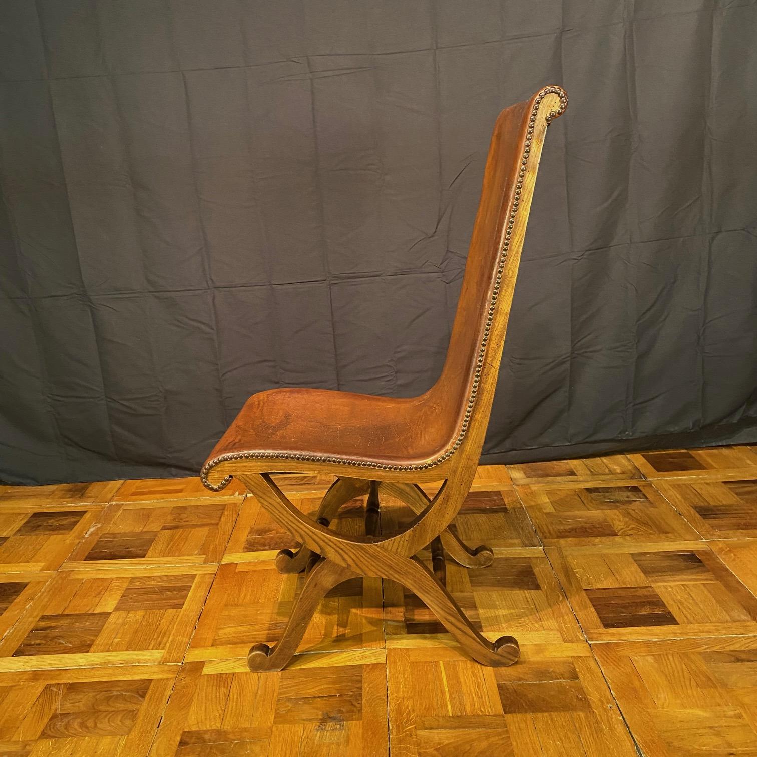 7 Esszimmerstühle aus Leder und Eiche, Mid Century Modern im Angebot 10
