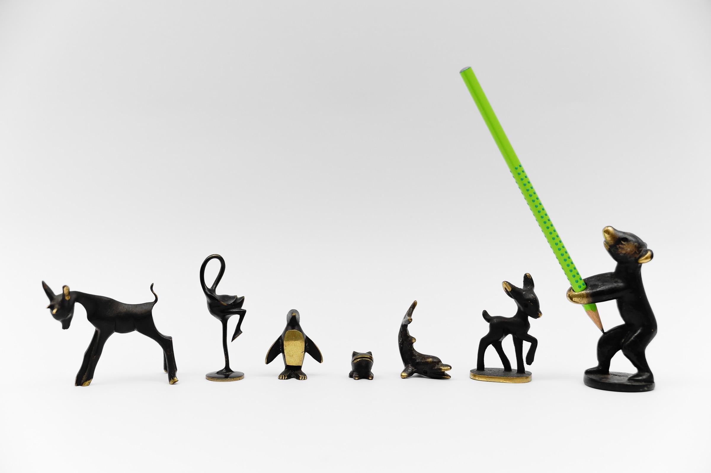 Ensemble de 7 animaux massifs en laiton, The Modernity, Autriche, années 1960 en vente 7