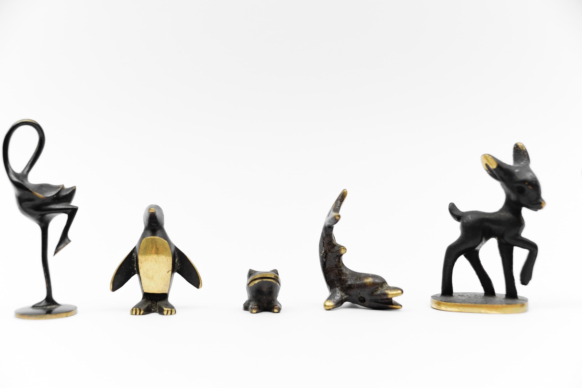 Ensemble de 7 animaux massifs en laiton, The Modernity, Autriche, années 1960 Bon état - En vente à Nürnberg, Bayern