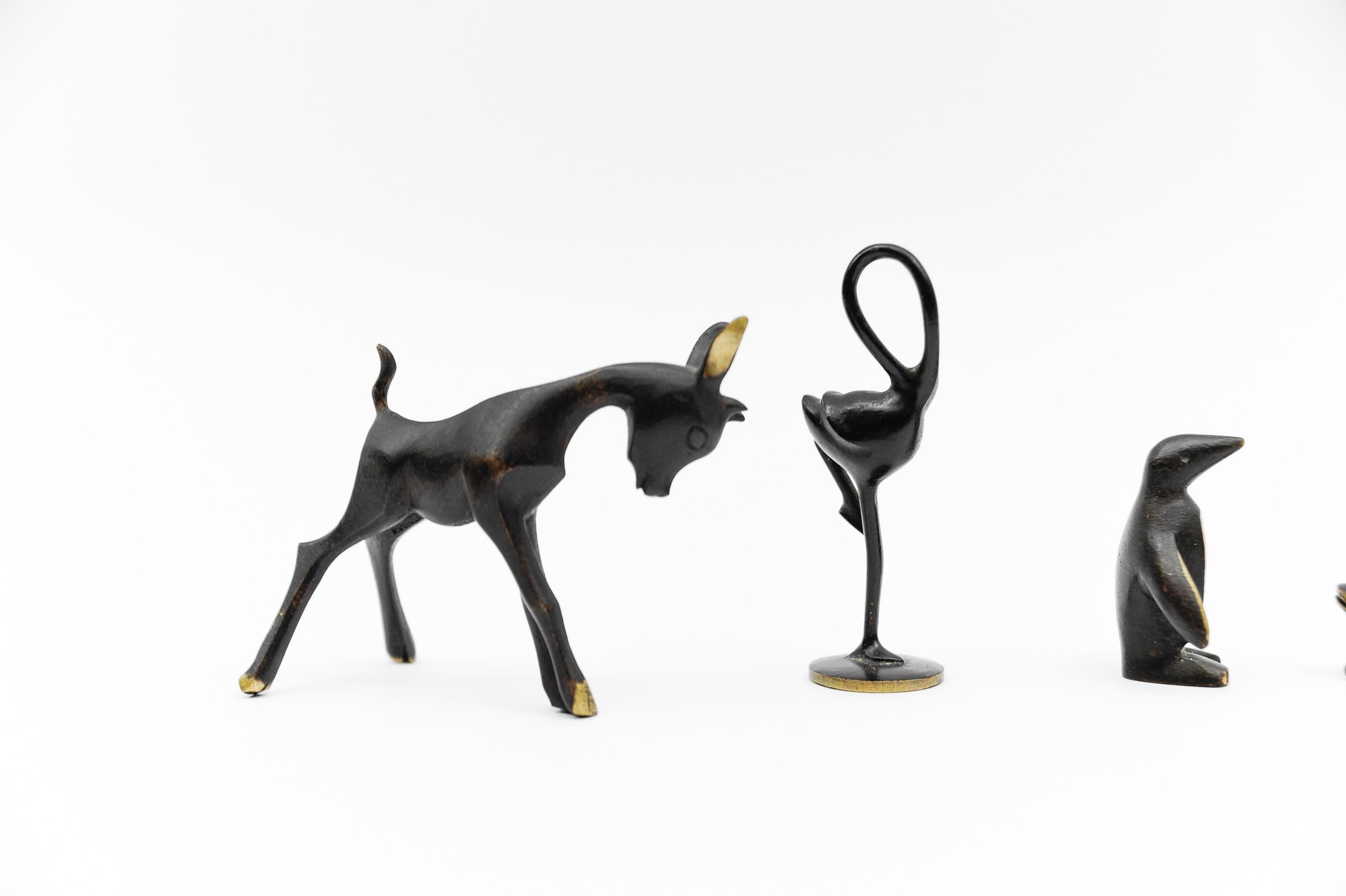Laiton Ensemble de 7 animaux massifs en laiton, The Modernity, Autriche, années 1960 en vente