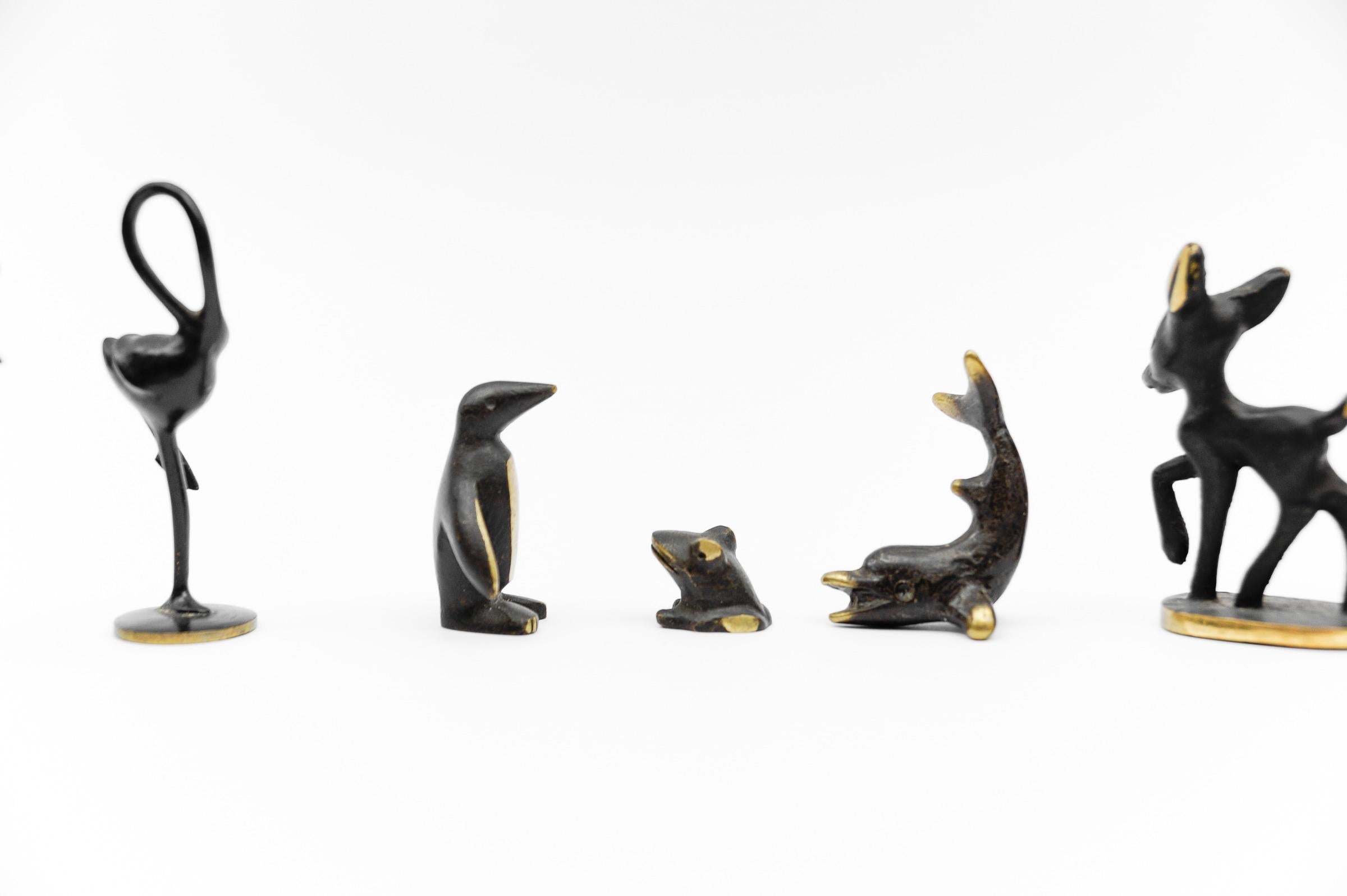 Ensemble de 7 animaux massifs en laiton, The Modernity, Autriche, années 1960 en vente 1