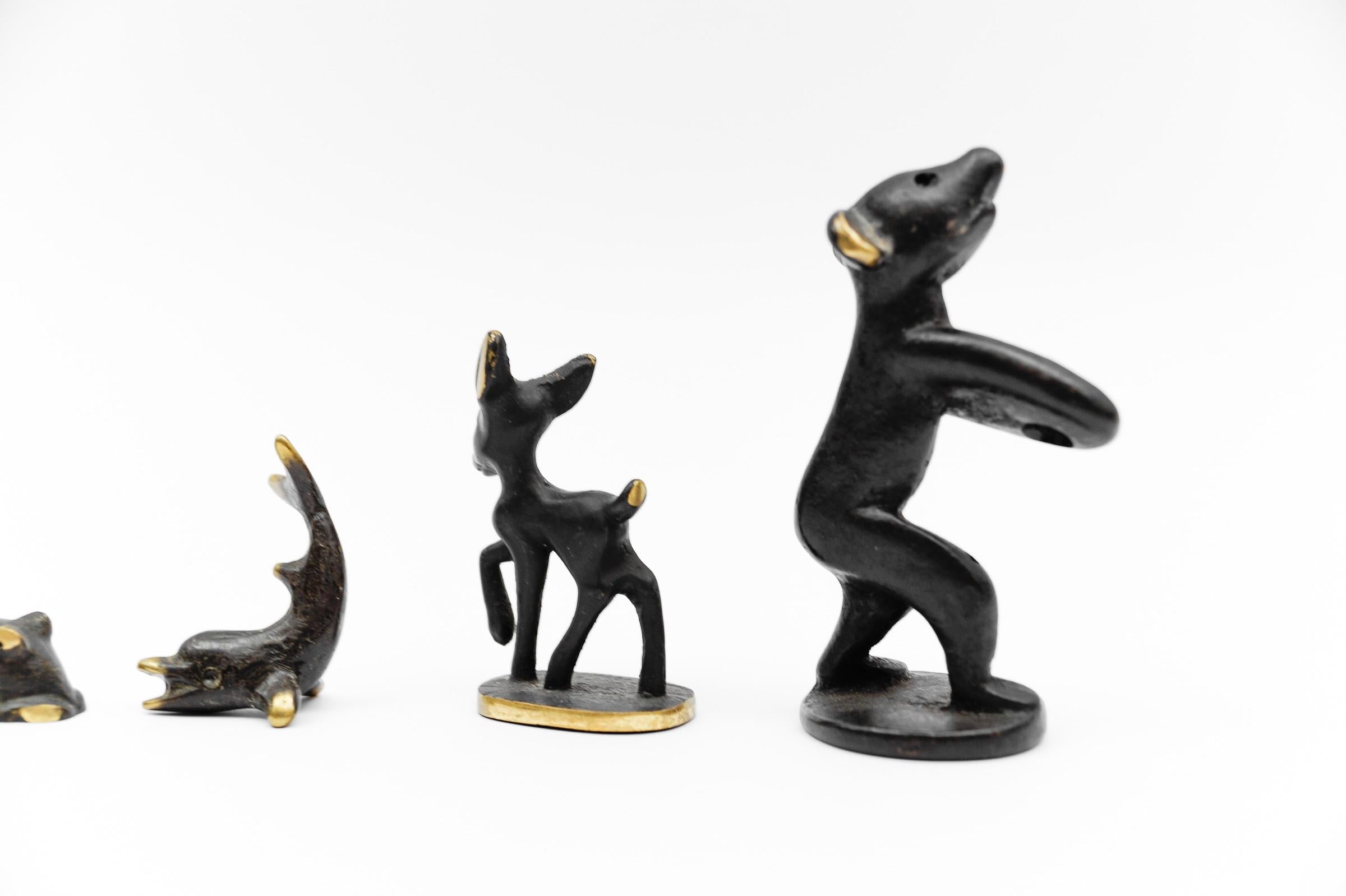Ensemble de 7 animaux massifs en laiton, The Modernity, Autriche, années 1960 en vente 2