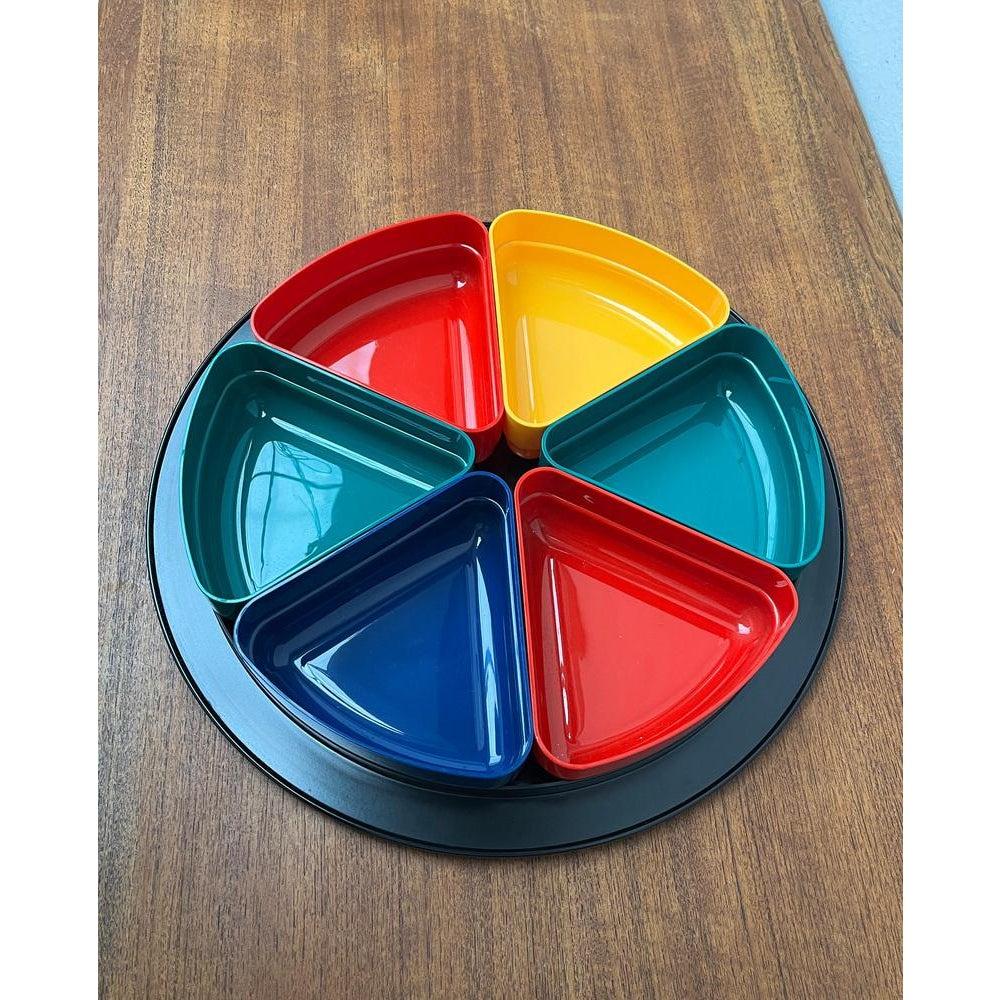 Plastic Set of 7 Mid-Century Space Age Bowls and Tray Set from Emsa, 1960s For Sale