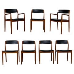 Set Of 7 Mid-Century Teak Danish Dining Chairs After Niels Otto Moller 1960s