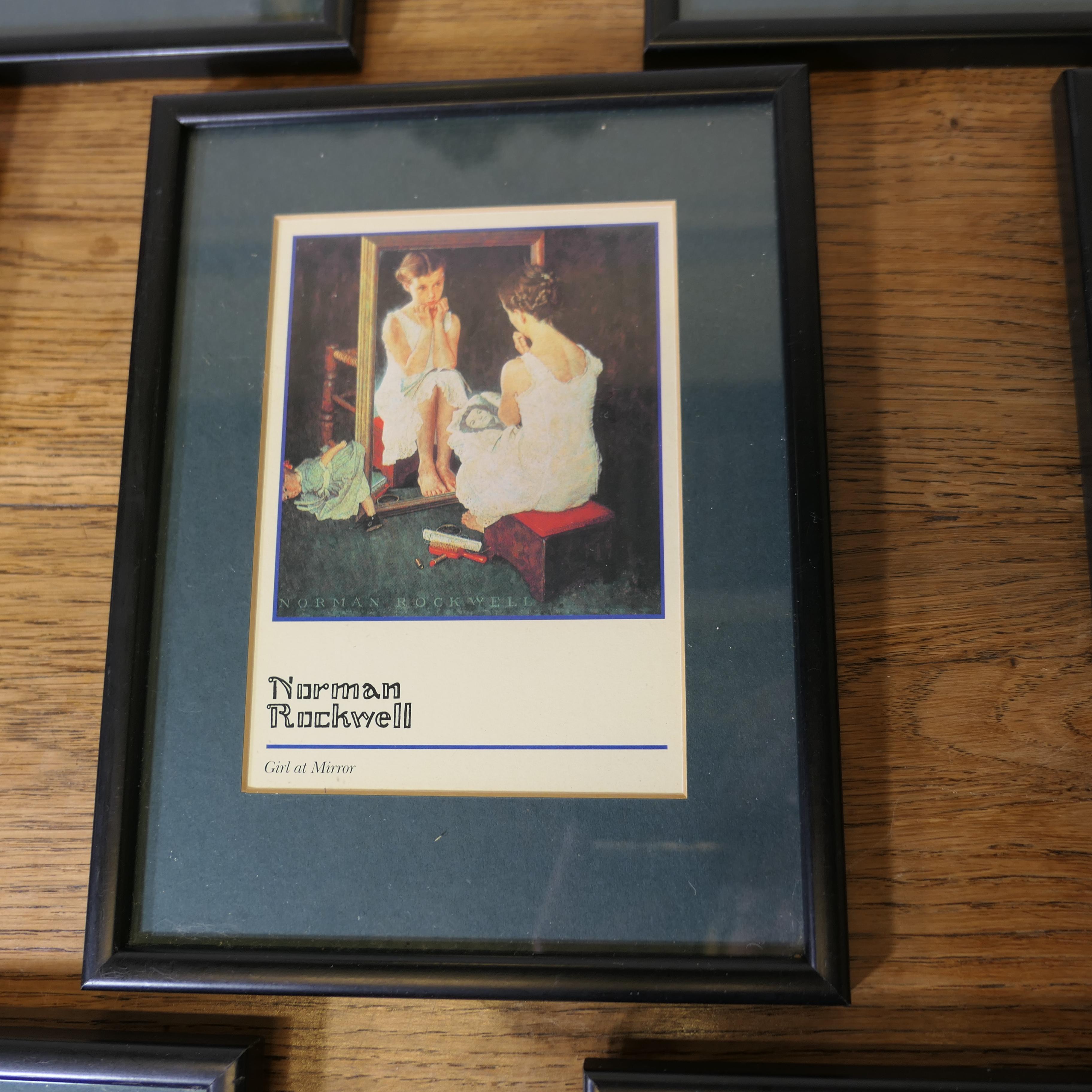 Set of 7 Mounted and Framed Norman Rockwell Prints

A charming set of 7, reflecting American every day culture from the The Saturday Evening Post Magazine

The prints re framed 9” x 7” and in very good condition
CS212