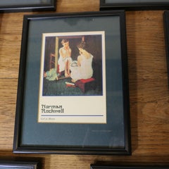 Set of 7 Mounted and Framed Norman Rockwell Prints  A charming set of 7