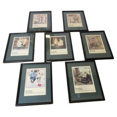 Set di 7 stampe di Norman Rockwell montate e incorniciate  Un set di 7 charme