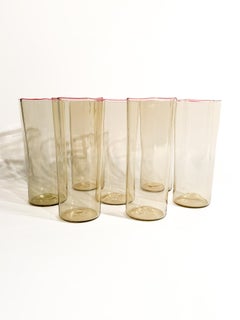 Set of 7 Murano Glass Glasses by Carlo Scarpa for Venini 1930s