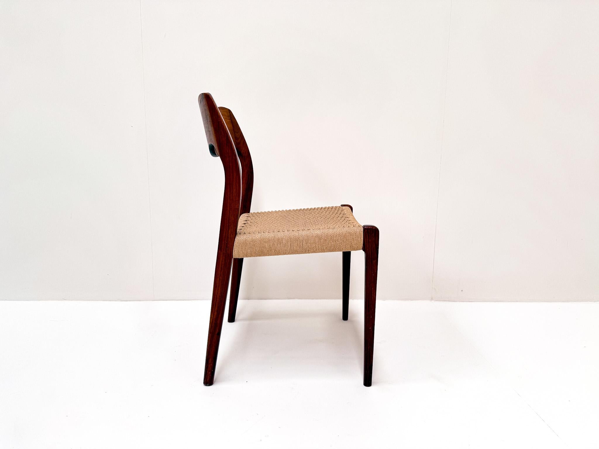 Set of 7 Niels Møller Model 71 Rosewood Dining Chairs, Denmark 1960s Bon état - En vente à BERKEL EN RODENRIJS, NL