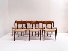 Set of 7 Niels Møller Model 71 Rosewood Dining Chairs, Denmark 1960s