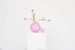 Set of 7 Opaque Pink Double Bubble Vases by Valeria Vasi