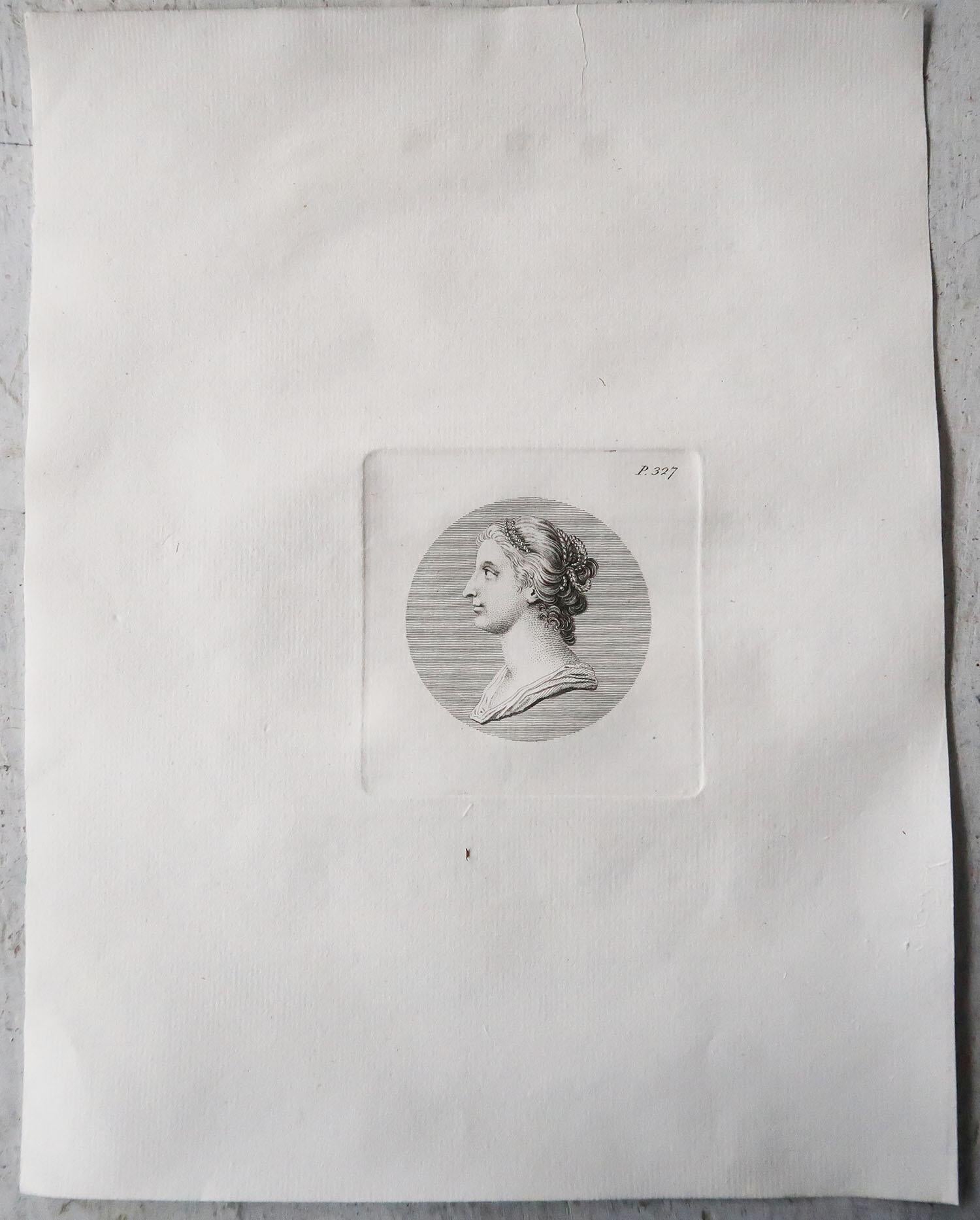 Classical Roman Set of 7 Original Antique Prints of Portraits From Classical Rome. C.1790 For Sale