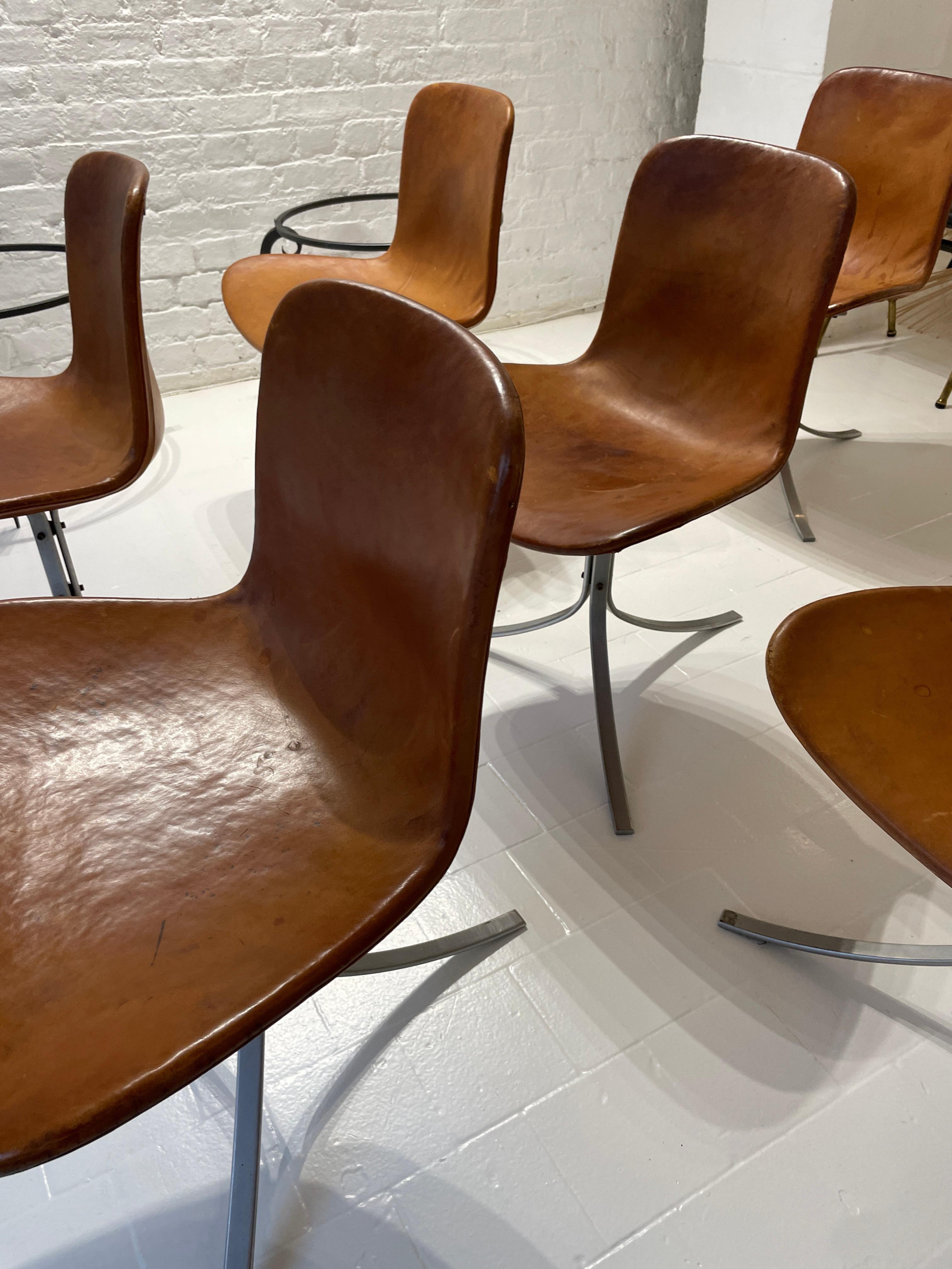 Ensemble de 7 chaises de salle à manger Poul Kjaerholm modèle PK9  Première édition  E. Kold  1961 en vente 4
