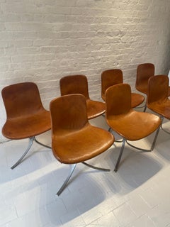 Set of 7 Poul Kjaerholm model PK9 Dining Chairs  First Edition  E. Kold  1961