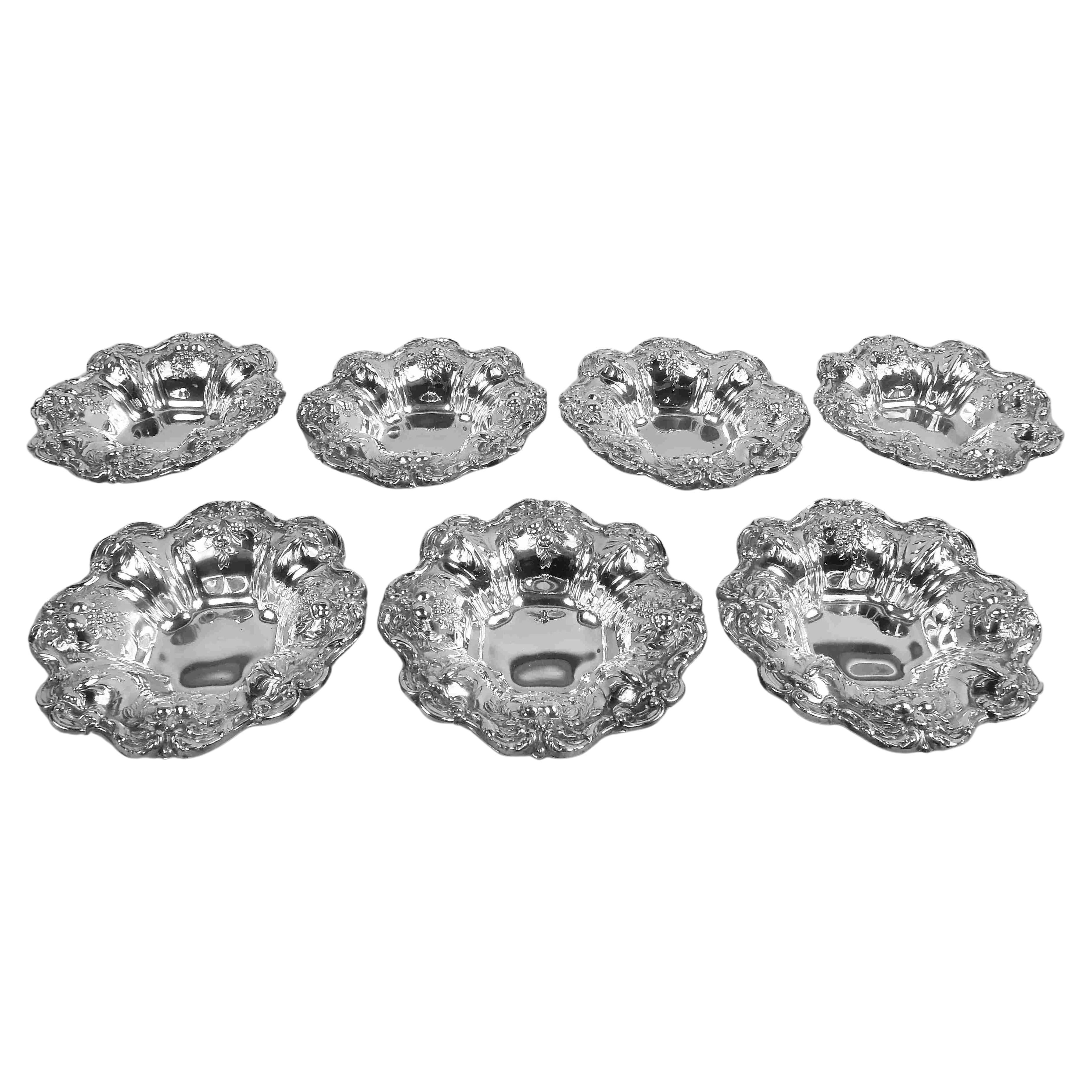 Set of 7 Reed & Barton Francis I Sterling Silver Nut Dishes For Sale