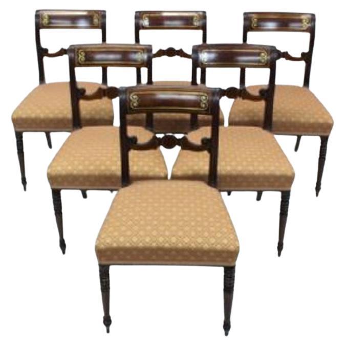 Set di 7 sedie da pranzo Regency in mogano in vendita