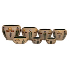 Set of 7 Roseville Ceramic Pottery Pieces Arts & Crafts Early 20th Century