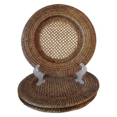 Set of '7' Round Woven Rattan Plate Chargers