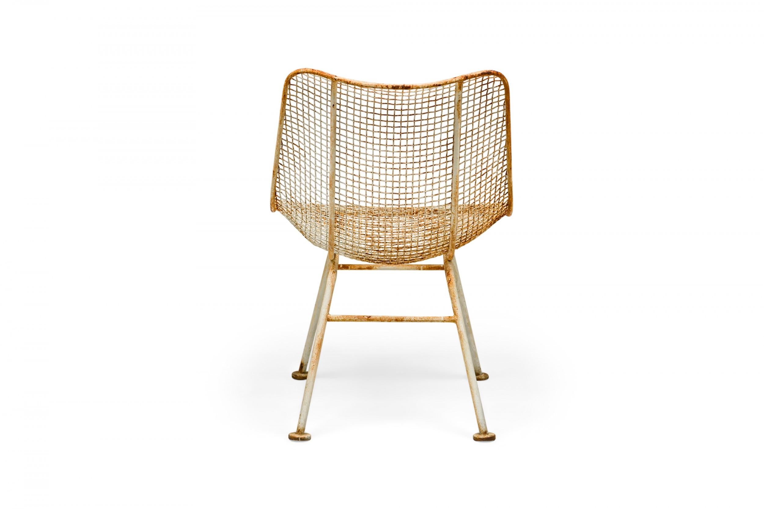 Ensemble de 7 chaises de salle à manger Sculptura en fer forgé et maille d'acier de Russell Woodard en vente 2