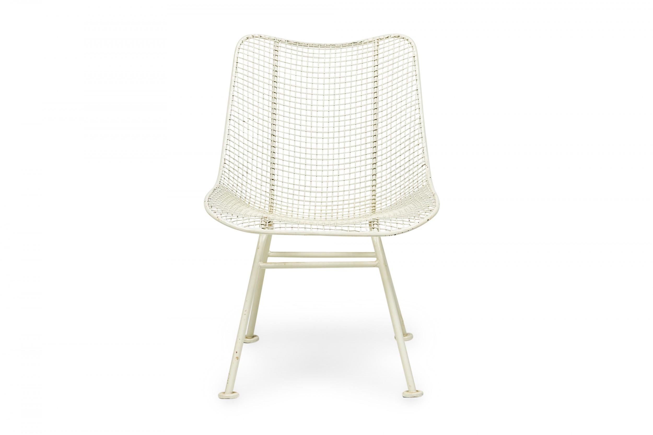 Ensemble de 7 chaises de salle à manger Sculptura en fer forgé et maille d'acier de Russell Woodard Bon état - En vente à Queens, NY
