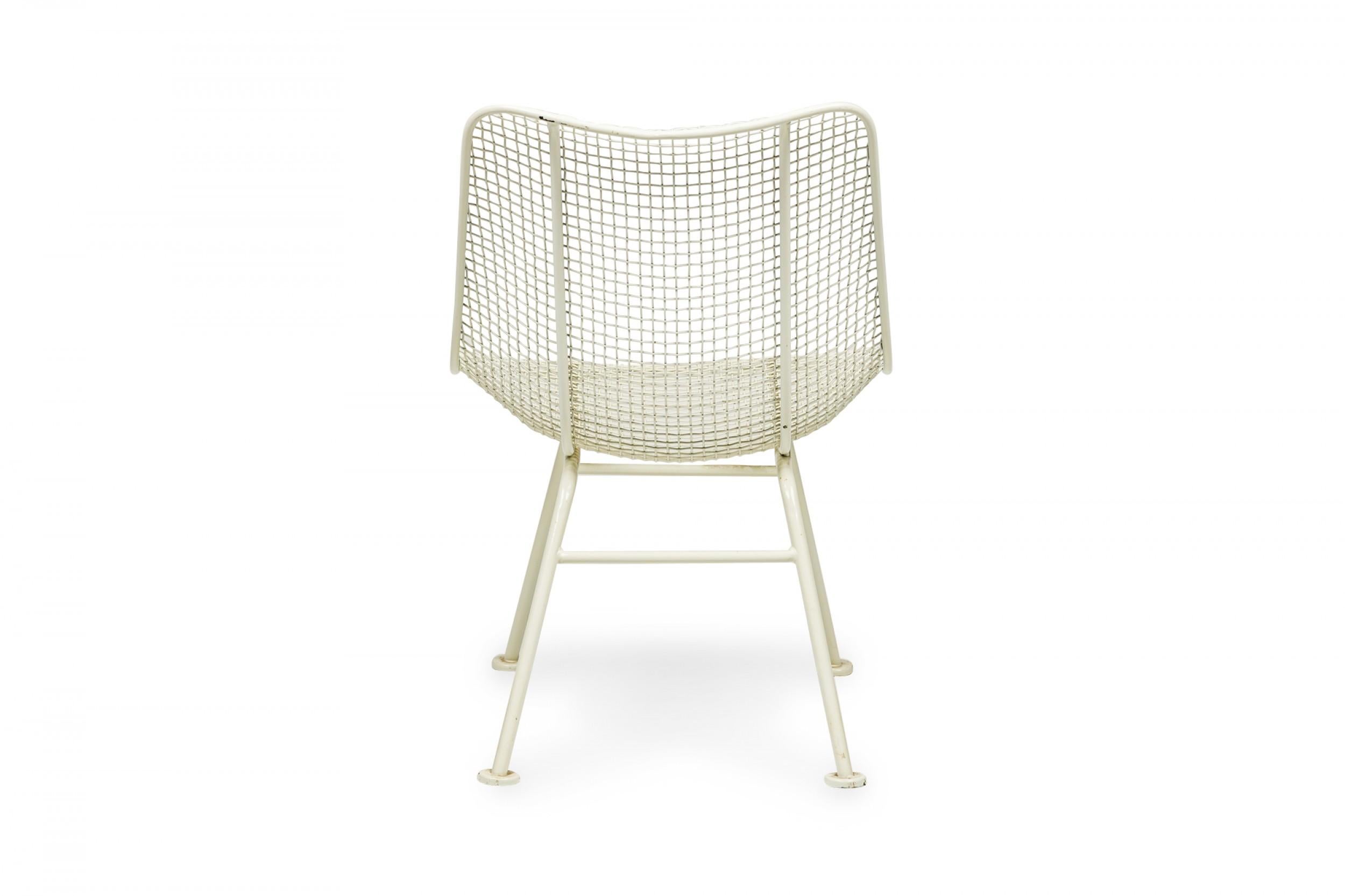 Métal Ensemble de 7 chaises de salle à manger Sculptura en fer forgé et maille d'acier de Russell Woodard en vente