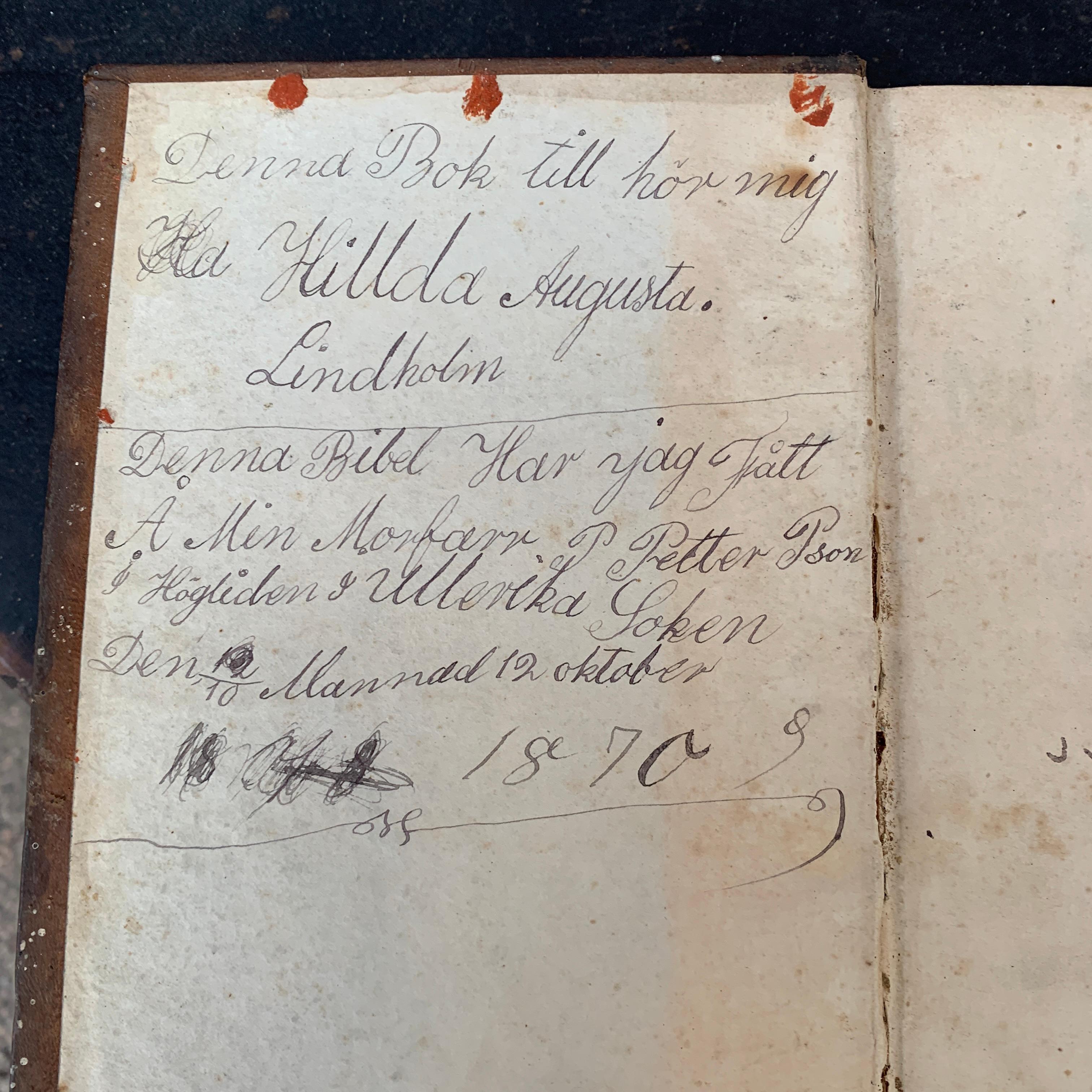 Set of 7 Swedish 19th Century Leather-Bound Bible Books 5