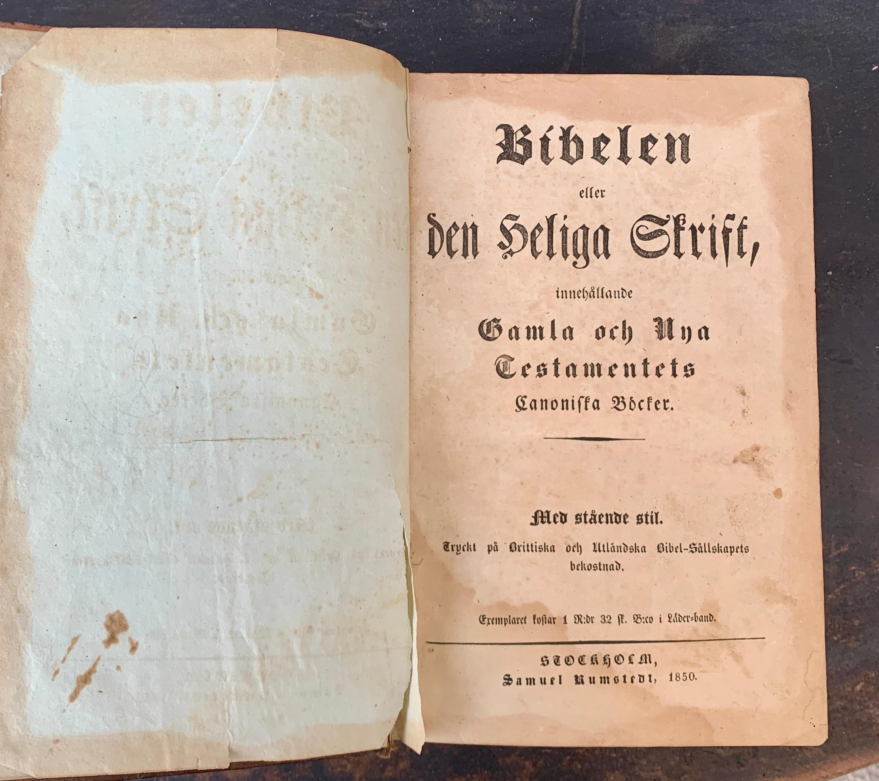Set of 7 Swedish 19th Century Leather-Bound Bible Books 6