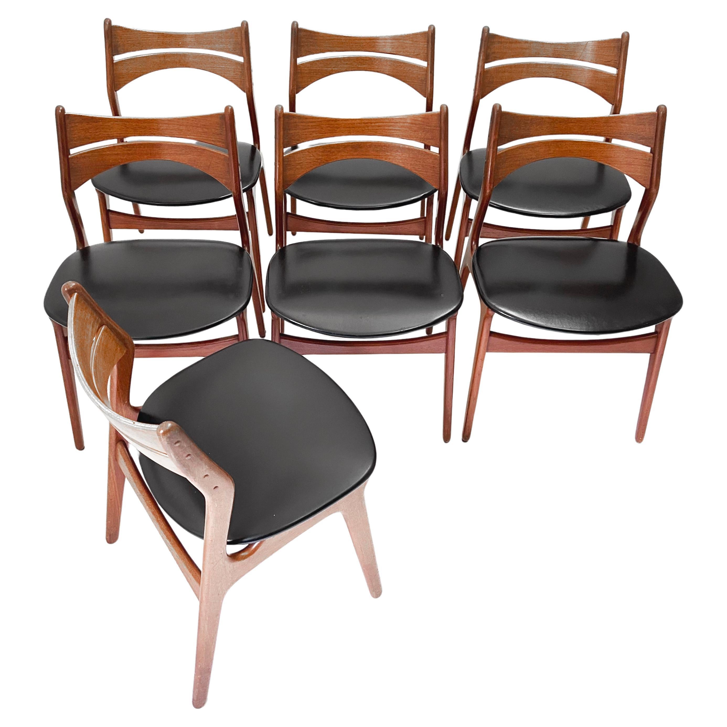 Set of 7 Teak Dining Chairs by Erik Buch, Denmark, 1960s