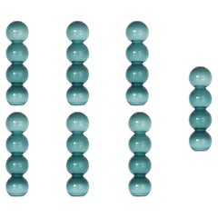 Ensemble de 7 vases à bulles sarcelle de Valeria Vasi