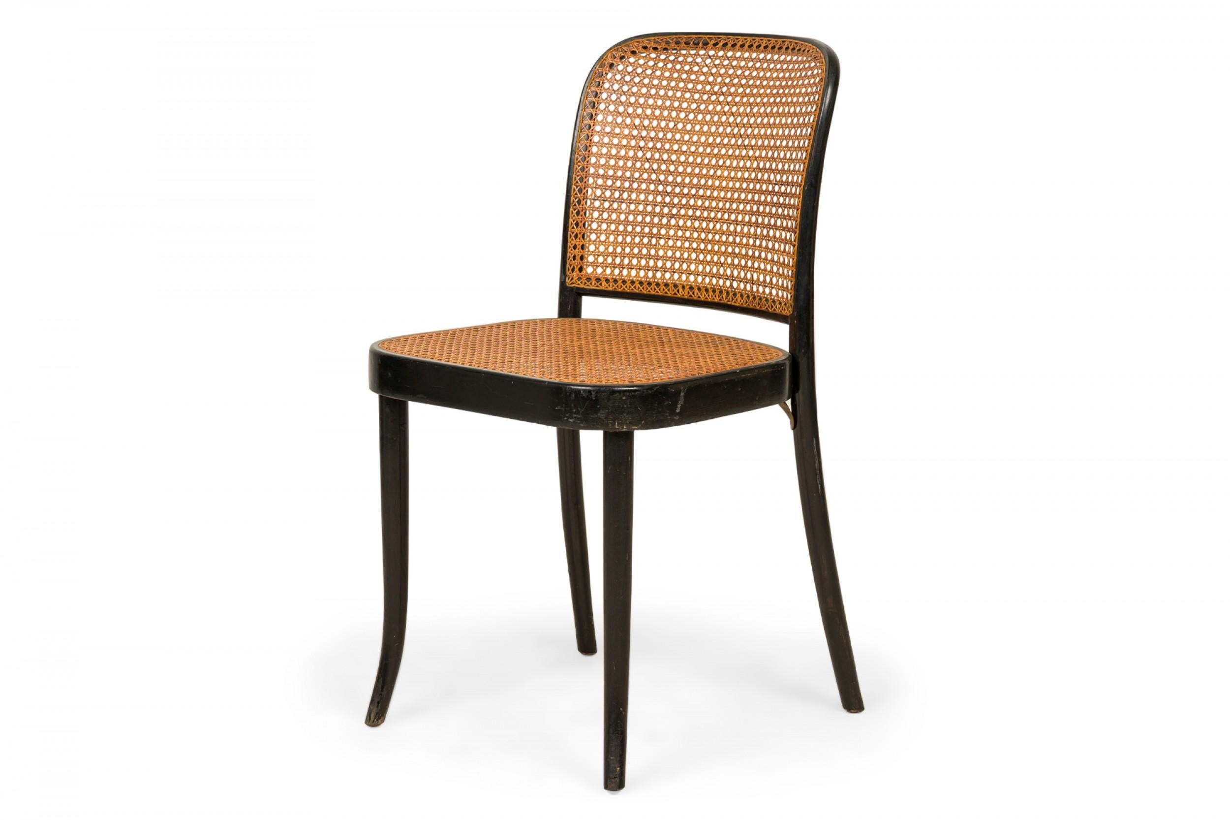 Set of 7 Thonet Bentwood Caned Dining Chairs In Good Condition For Sale In New York, NY