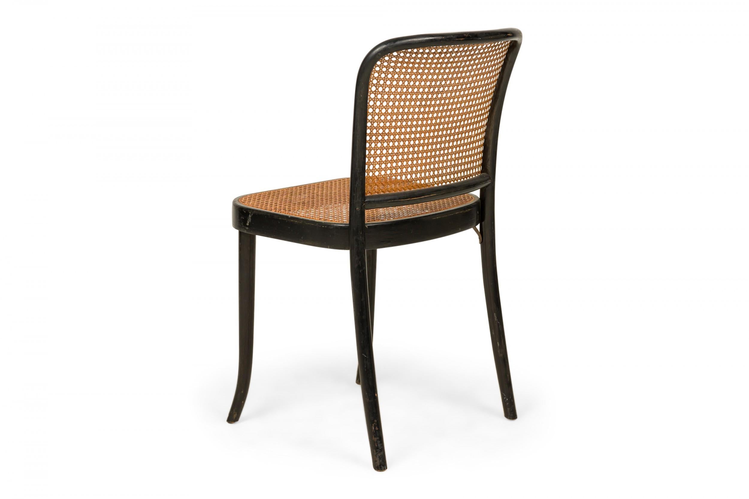 Wood Set of 7 Thonet Bentwood Caned Dining Chairs For Sale