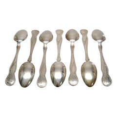 Set of 7 Tiffany & Co American Garden Sterling Silver Dessert/Oval Soup Spoons