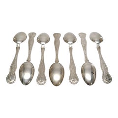 Set of 7 Tiffany & Co American Garden Sterling Silver Teaspoons