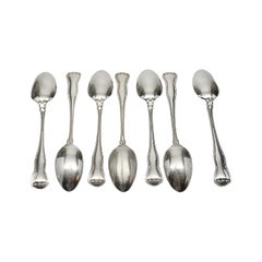 Set of 7 Tiffany & Co Provence Sterling Silver Teaspoons 6" w/mono #15392