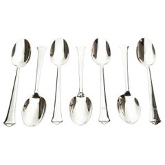 Set of 7 Tiffany & Co Windham Pattern Sterling Silver Teaspoons