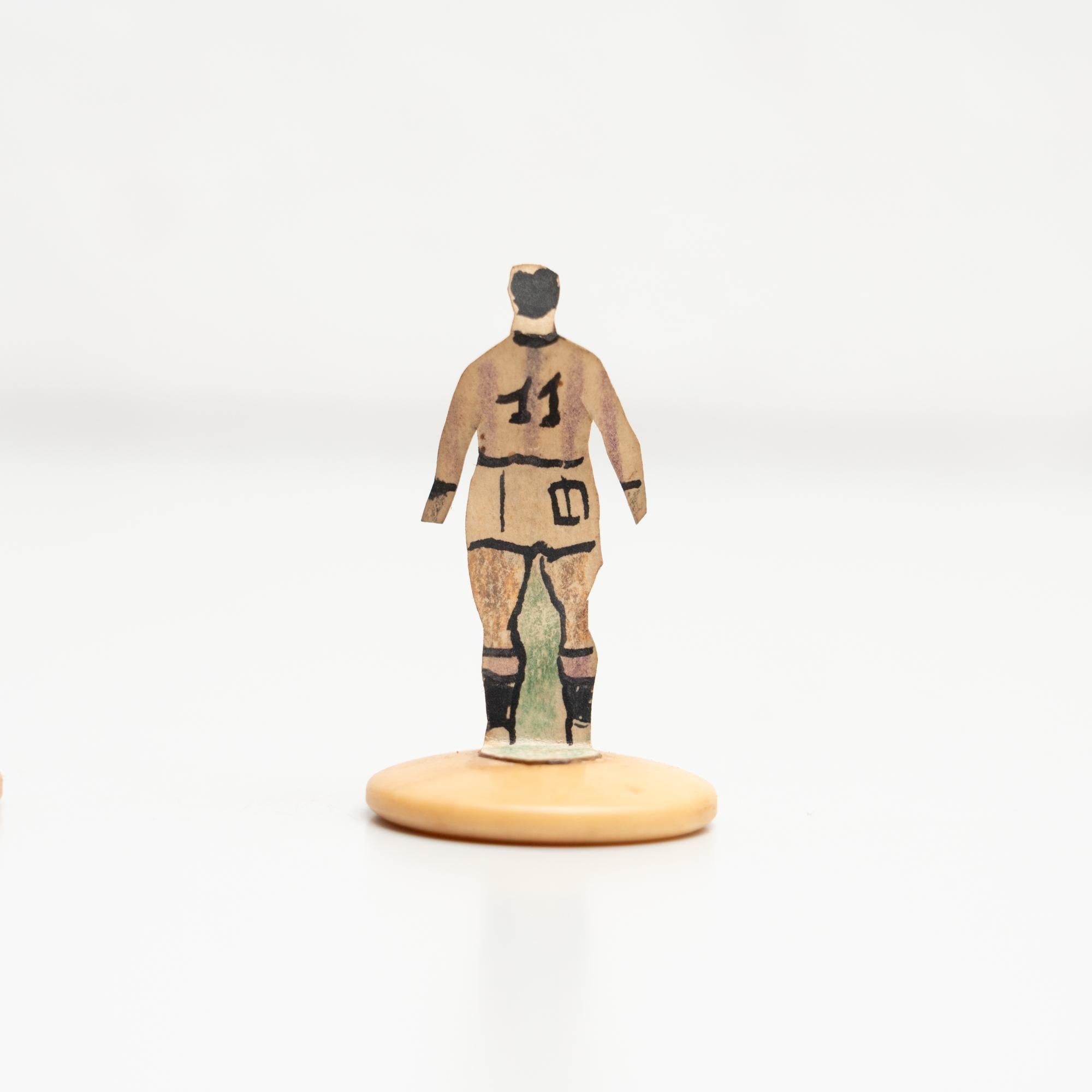 Set of 7 Traditional Antique Button Soccer Game Figures, circa 1950 For Sale 3