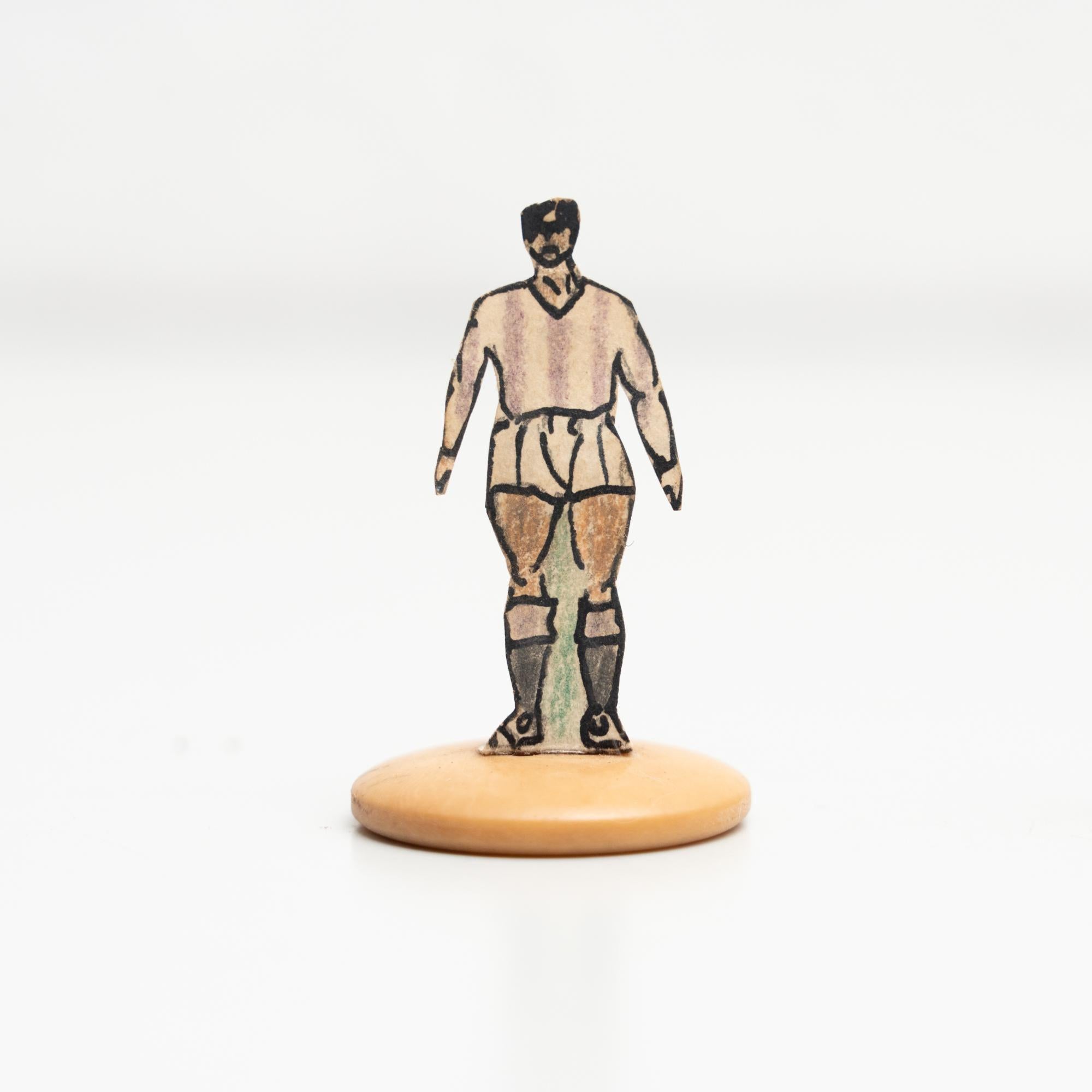 Set of 7 Traditional Antique Button Soccer Game Figures, circa 1950 For Sale 5