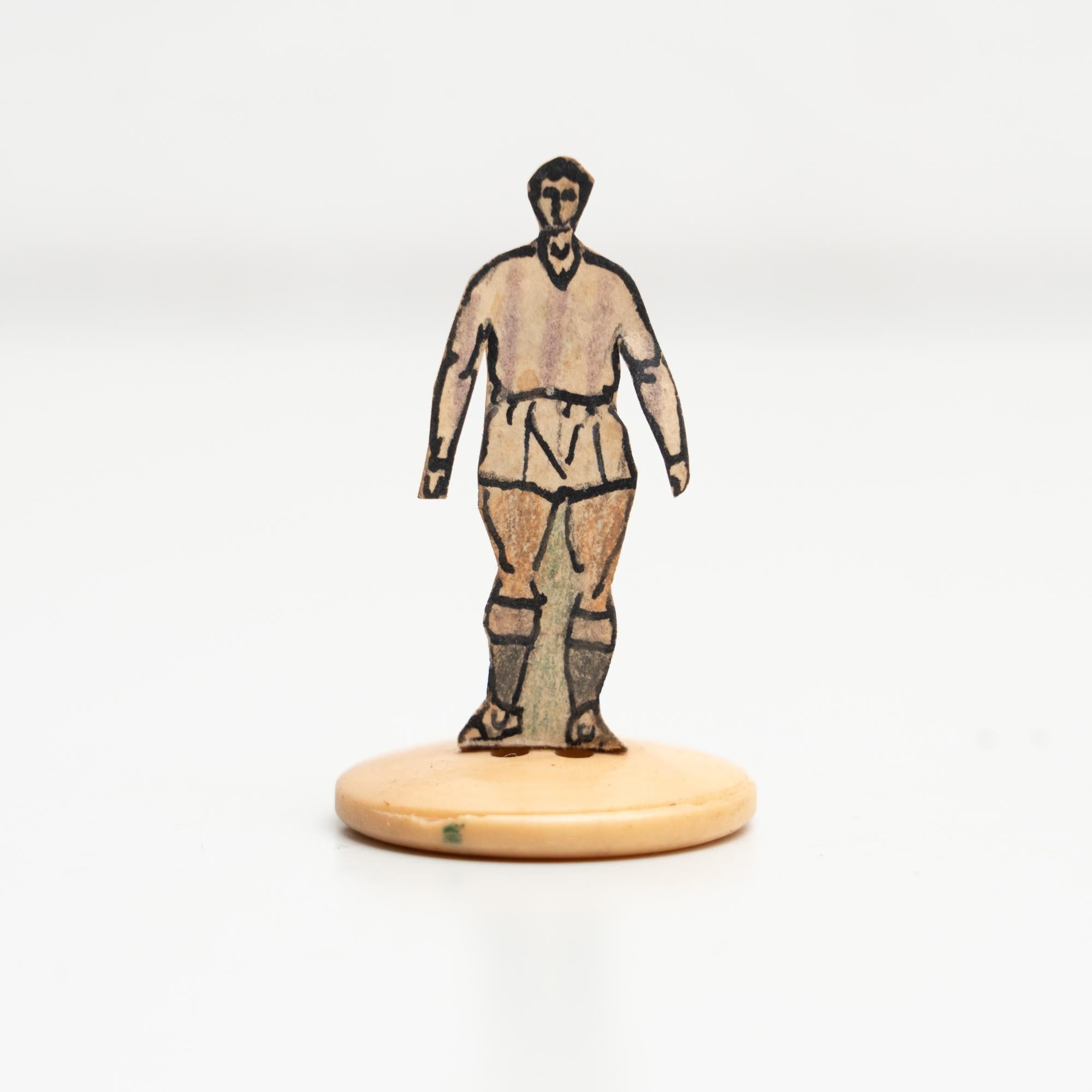 Set of 7 Traditional Antique Button Soccer Game Figures, circa 1950 For Sale 6