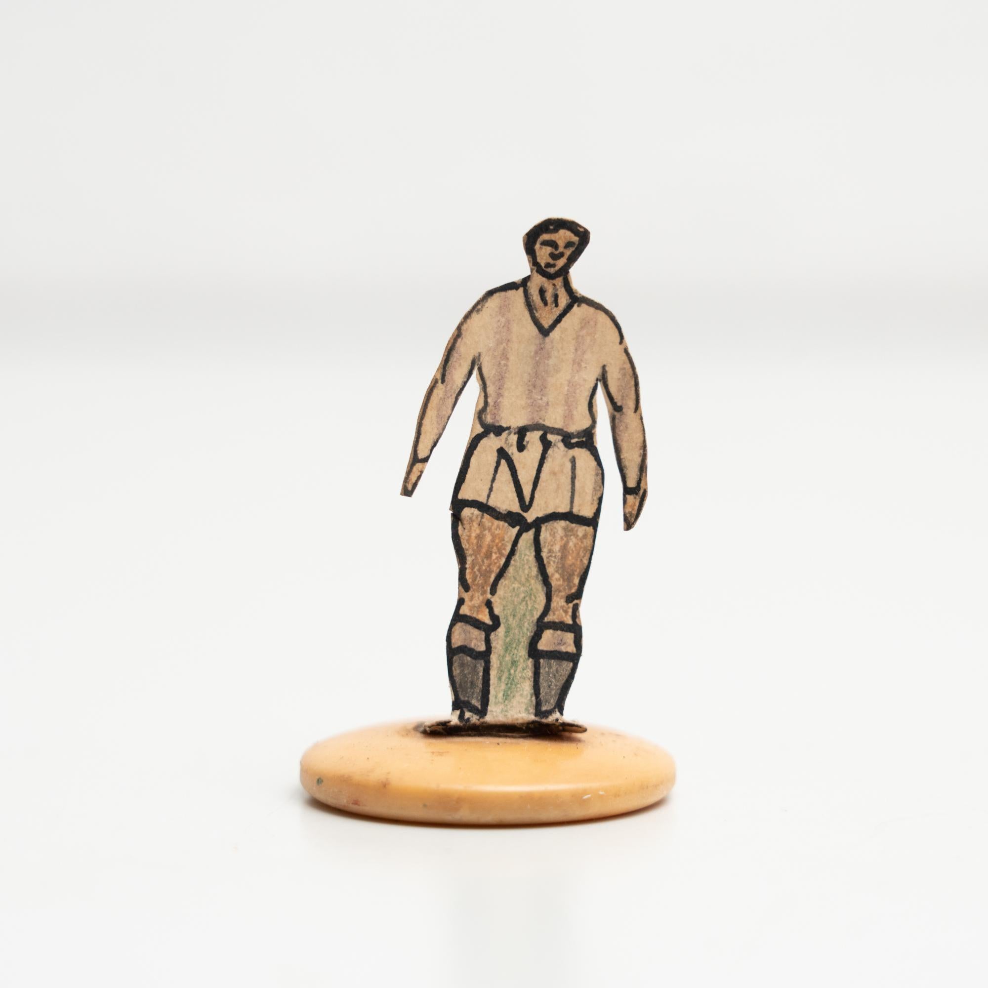 Set of 7 Traditional Antique Button Soccer Game Figures, circa 1950 For Sale 8
