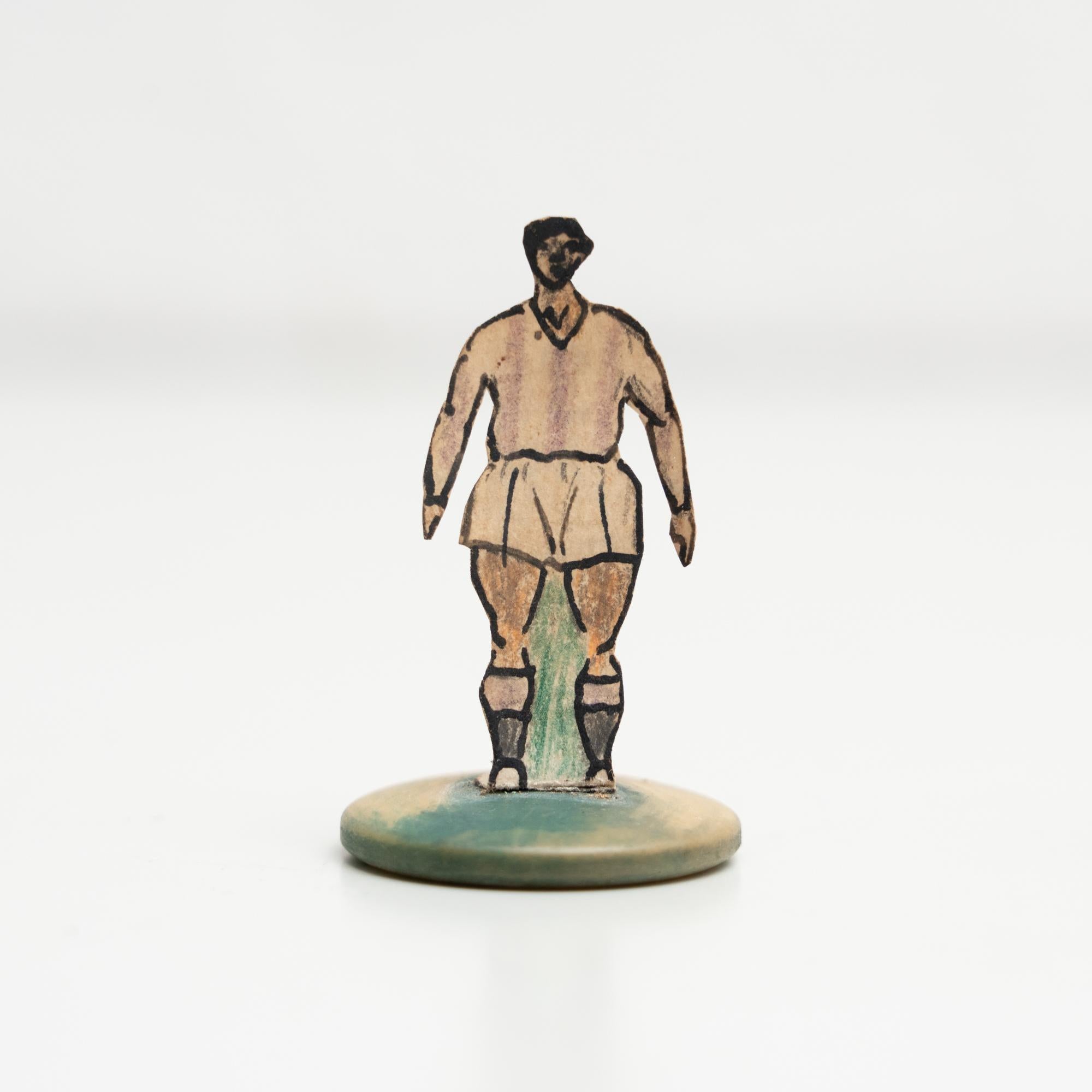 Set of 7 Traditional Antique Button Soccer Game Figures, circa 1950 For Sale 9