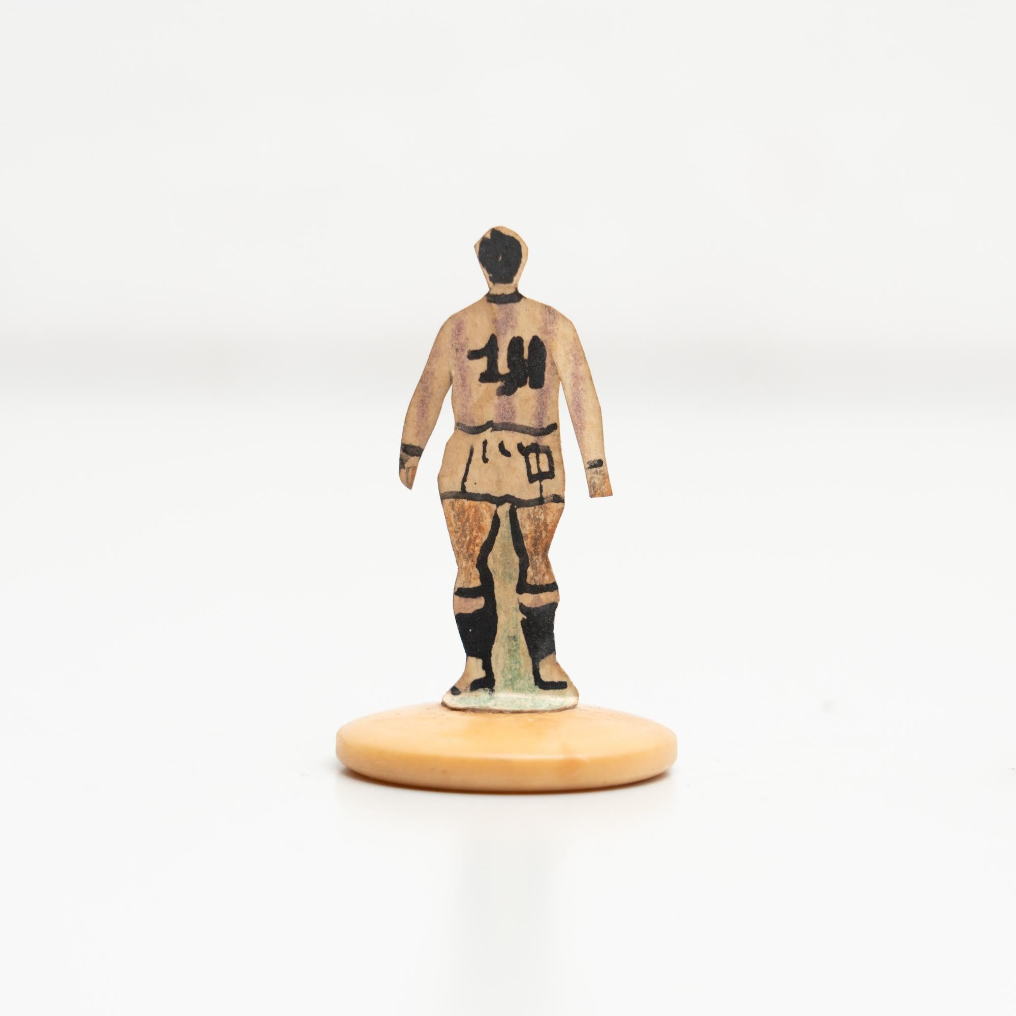 Set of 7 Traditional Antique Button Soccer Game Figures, circa 1950 For Sale 1