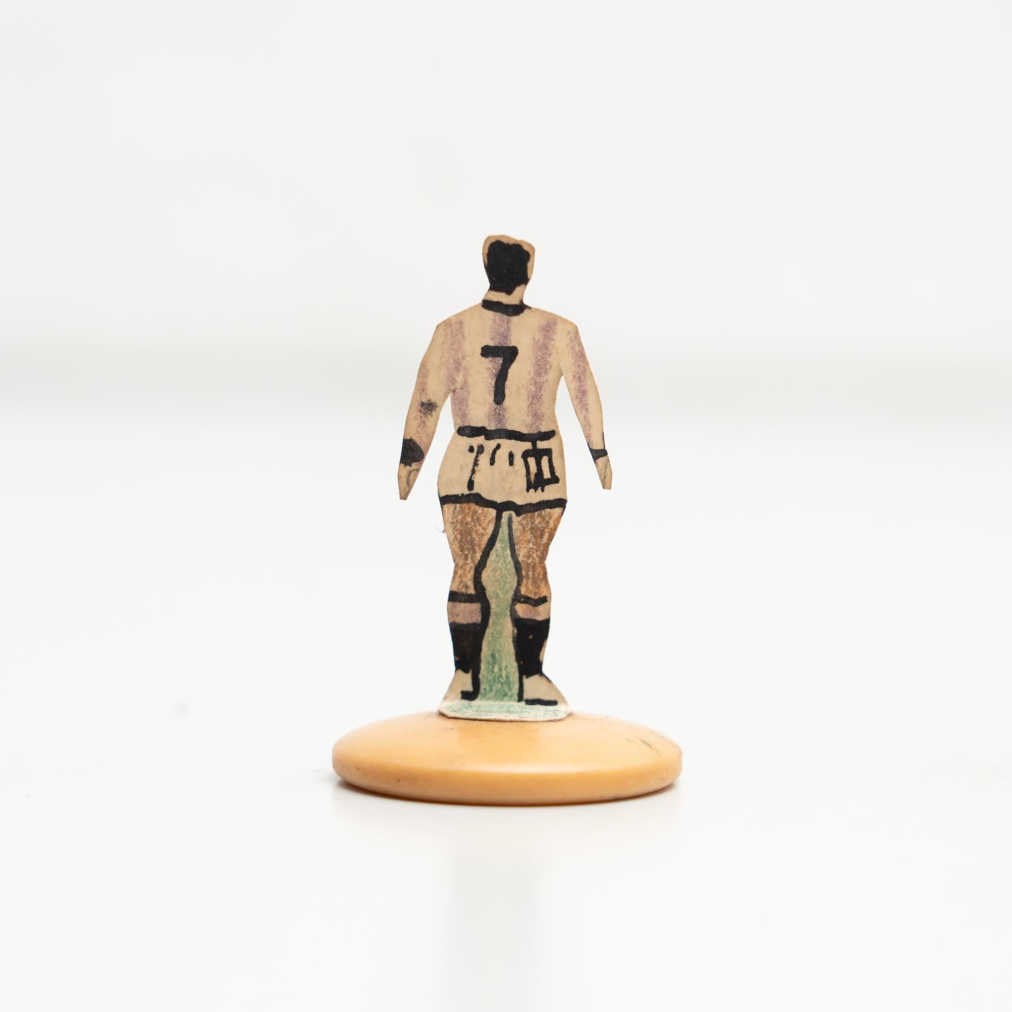 Set of 7 Traditional Antique Button Soccer Game Figures, circa 1950 For Sale 2