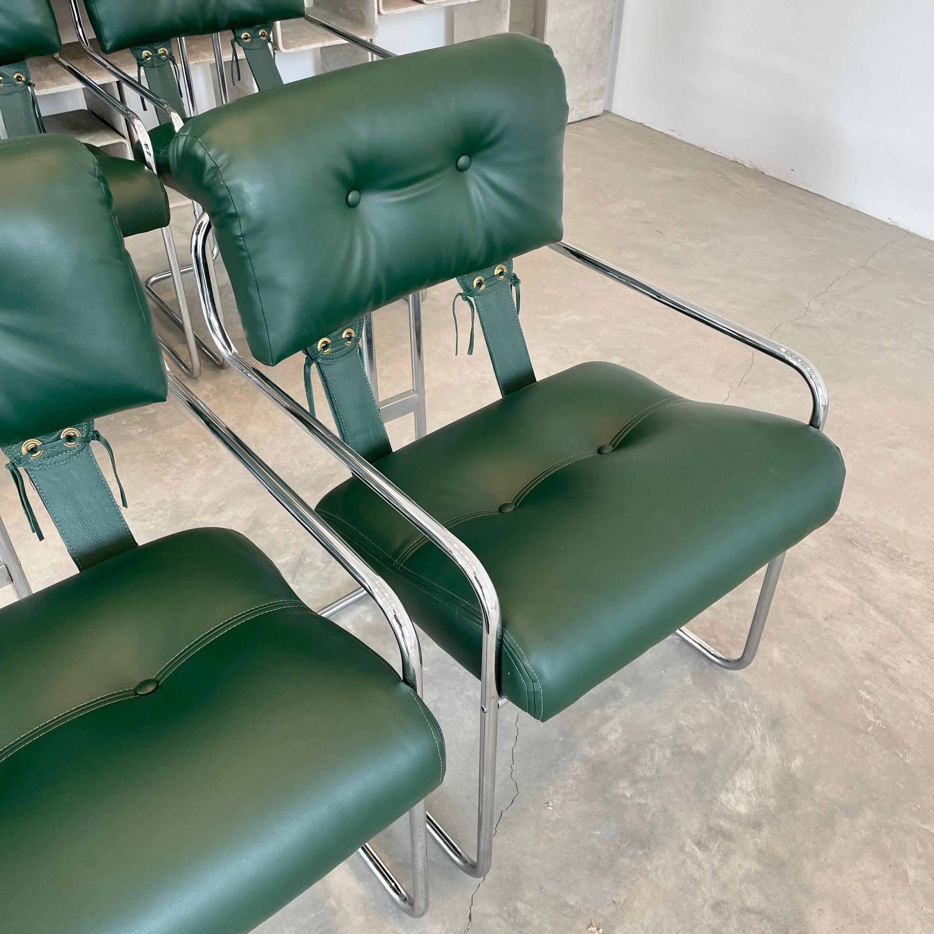 Set of 7 'Tucroma' Chairs in Green by Guido Faleschini, 1970s Italy 5