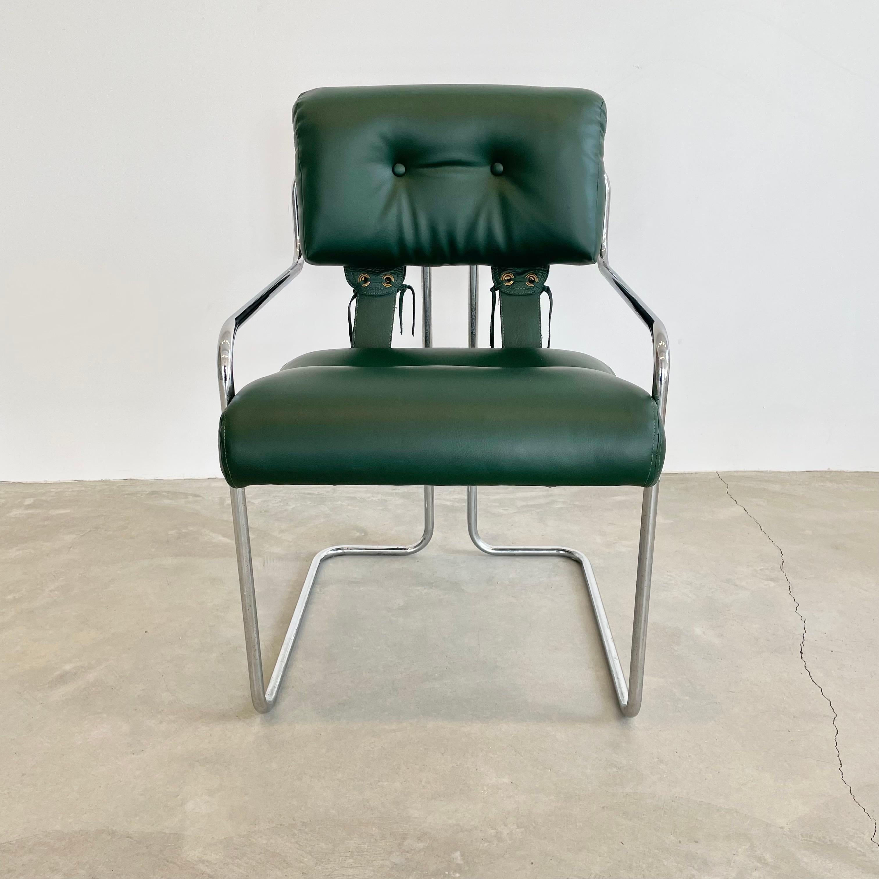 Italian Set of 7 'Tucroma' Chairs in Green by Guido Faleschini, 1970s Italy