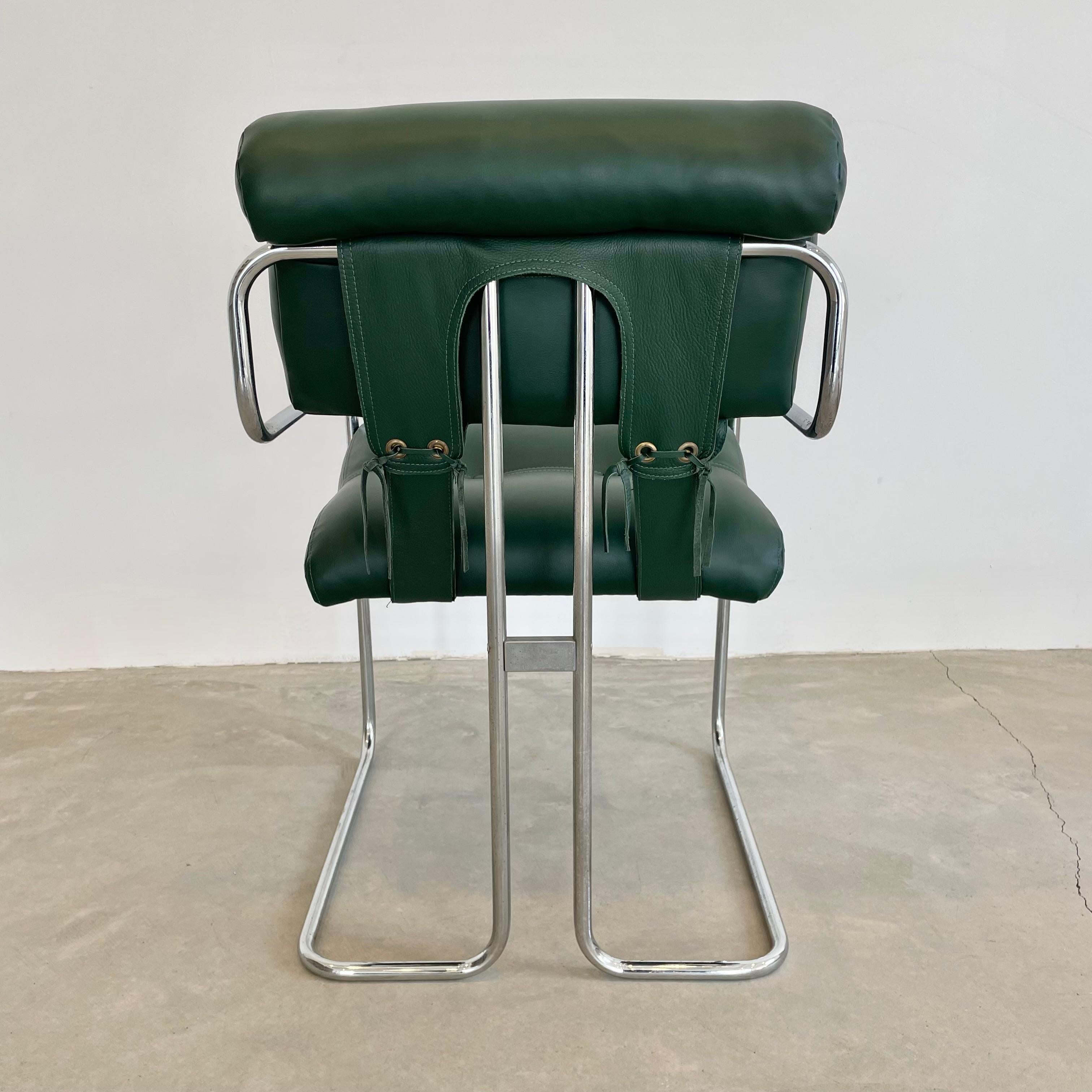 Set of 7 'Tucroma' Chairs in Green by Guido Faleschini, 1970s Italy In Good Condition In Los Angeles, CA